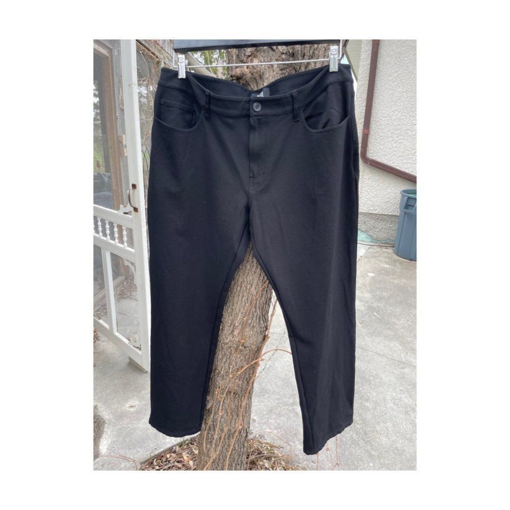 Paige Men’s Black Knit Trousers Straight Leg Sz 40